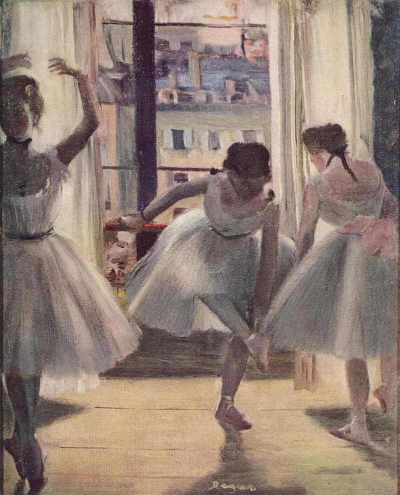 Three Dancers in an Exercise Hall, Degas 1880