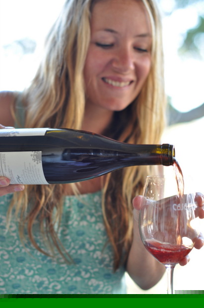 Angela Osborne pouring Grace.