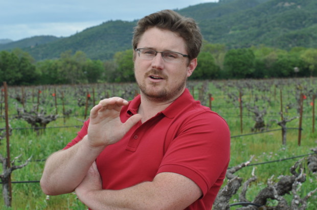 Morgan talking us through Bedrock Vineyard