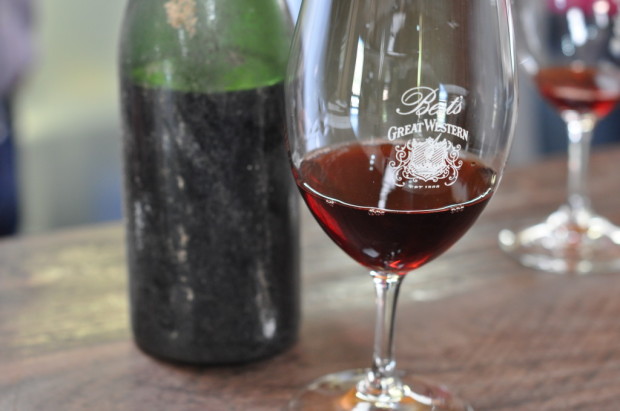 A bottle of 1976 vintage Pinot Meunier from 1876 vines, still intact