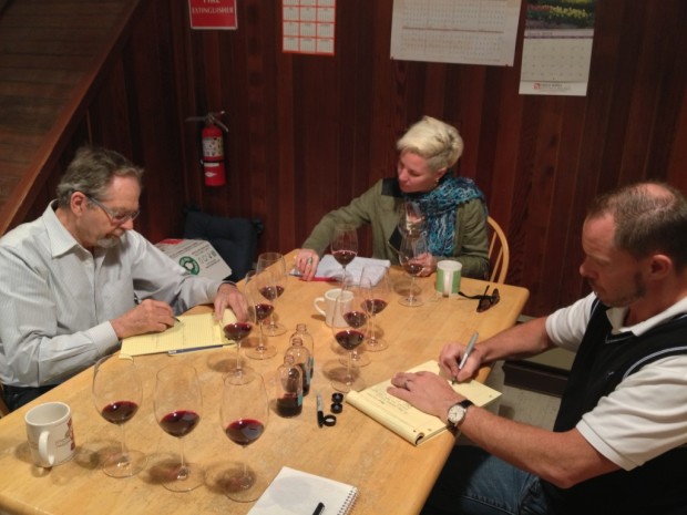 Doing blind tasting trials of the 2011 Estate blend