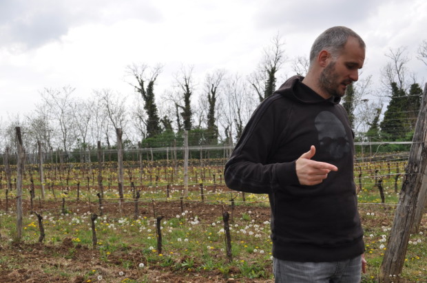 Simone Secchi explaining their farming